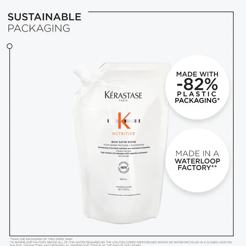 Kerastase Nutritive Bain Satin Riche Refill Shampoo Pouch - For Very Dry Hair 500ml